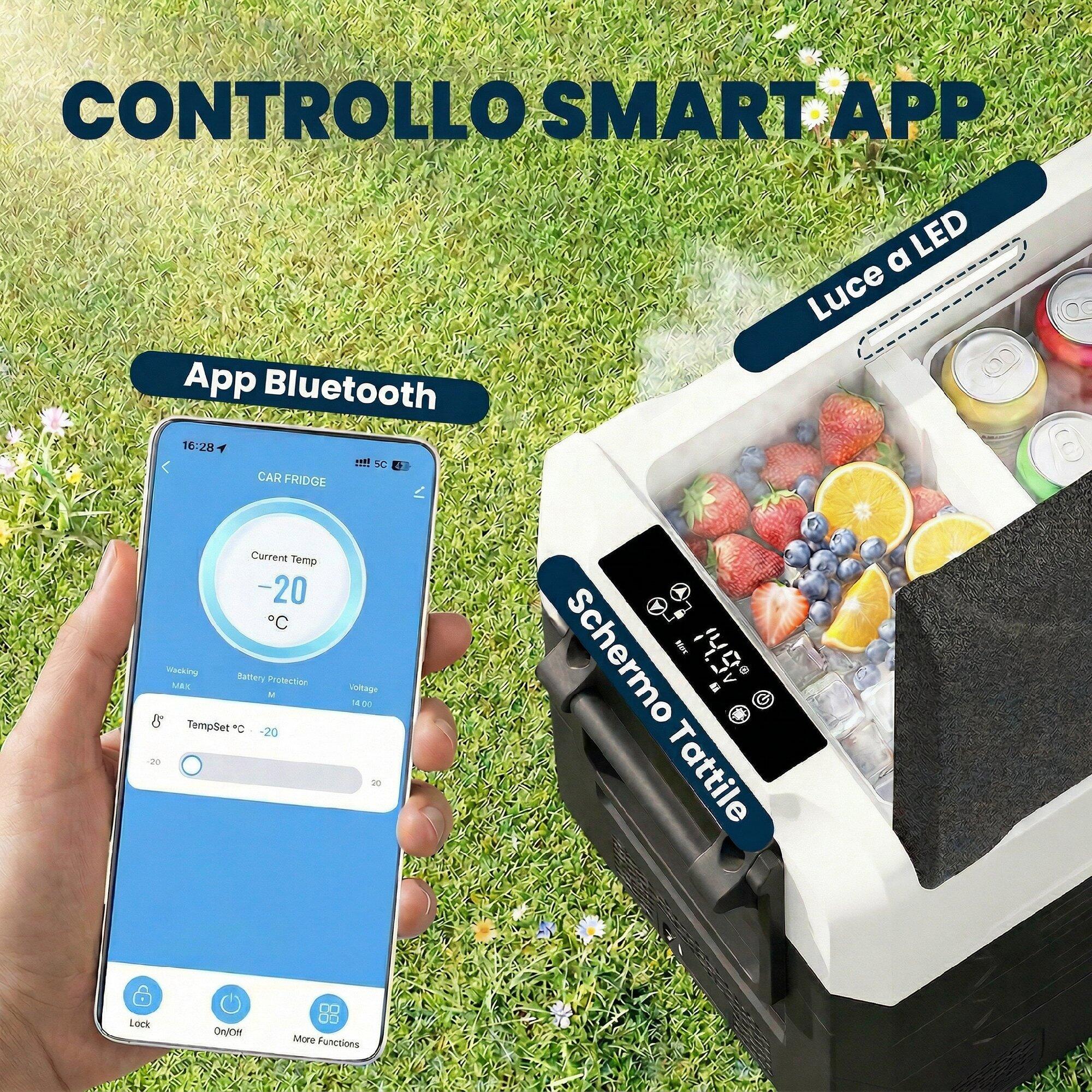 Outsunny Frigorifero Portatile per Auto con Controllo App, 50L, Nero 6/7