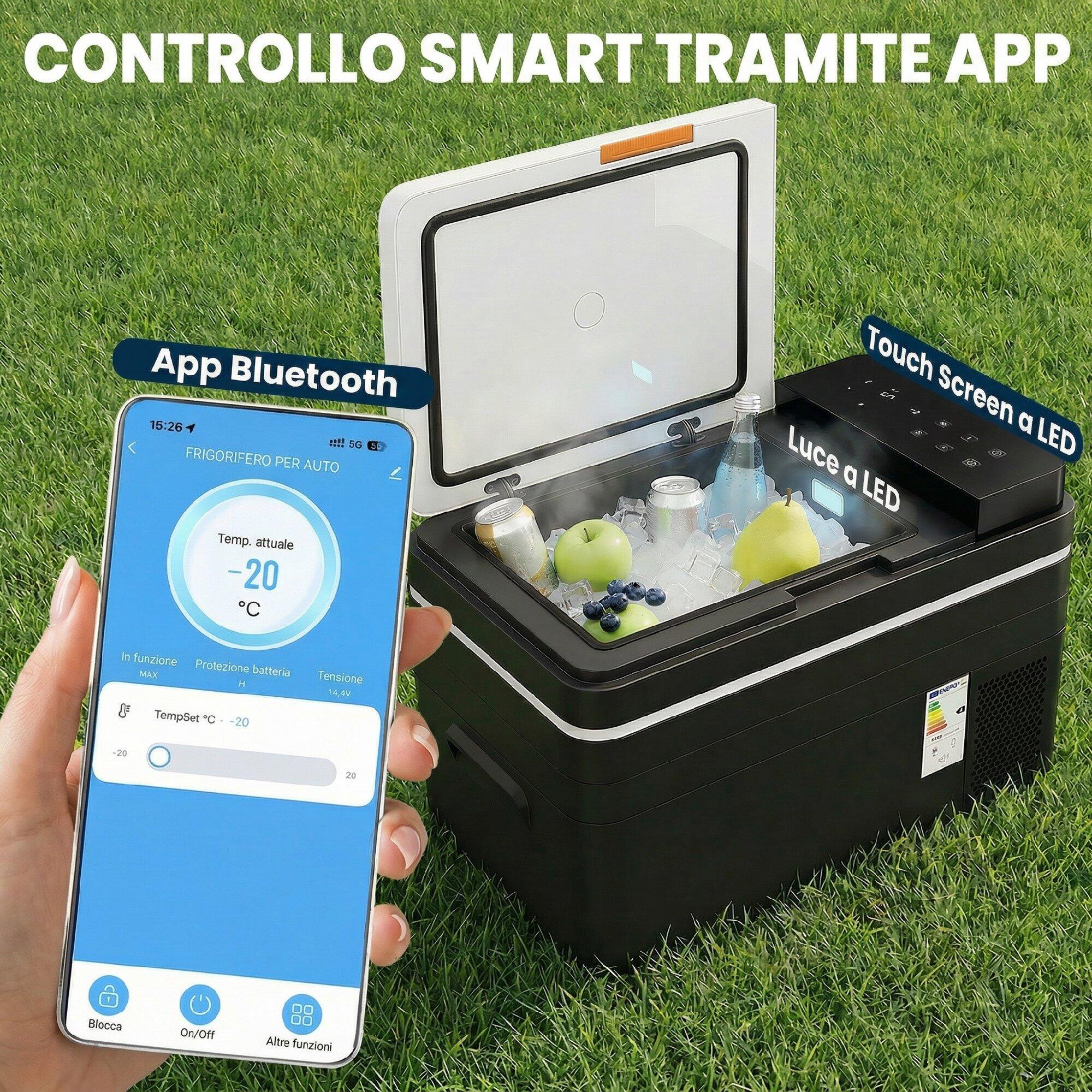 Outsunny Frigorifero Portatile con Compressore e Controllo App, 30L, Nero 6/7