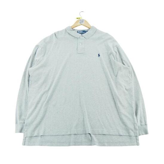 Seconde vie - Polo manches longues Homme Gris - Bon état