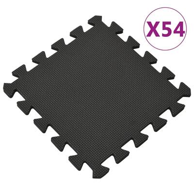 VidaXL 54 tappetini puzzle EVA 486 m² nero
