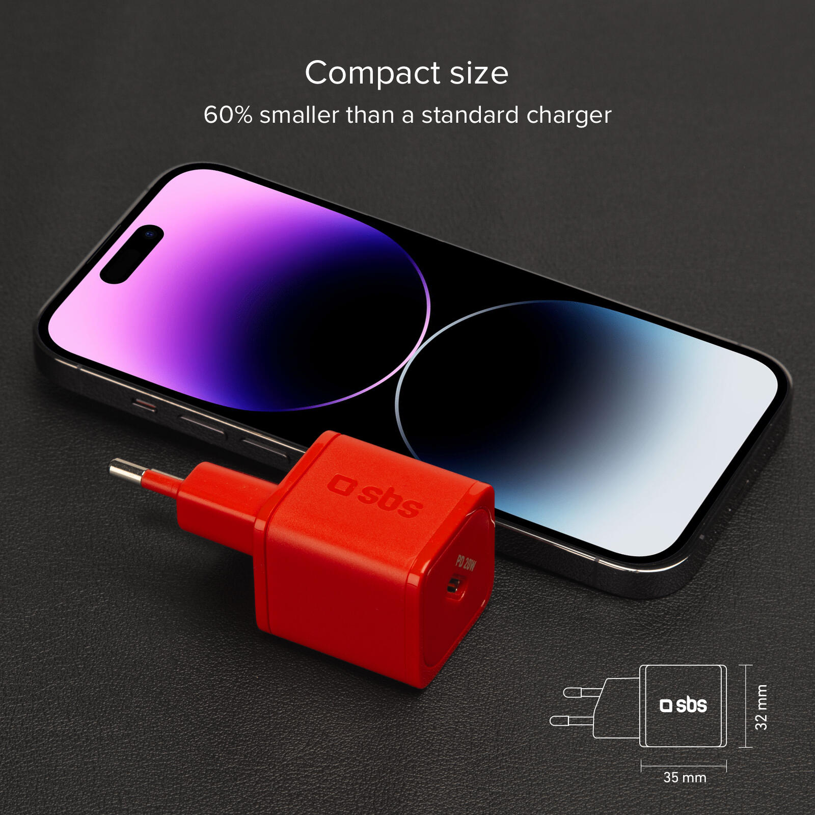 Caricatore GaN 20W USB‑C 4/7