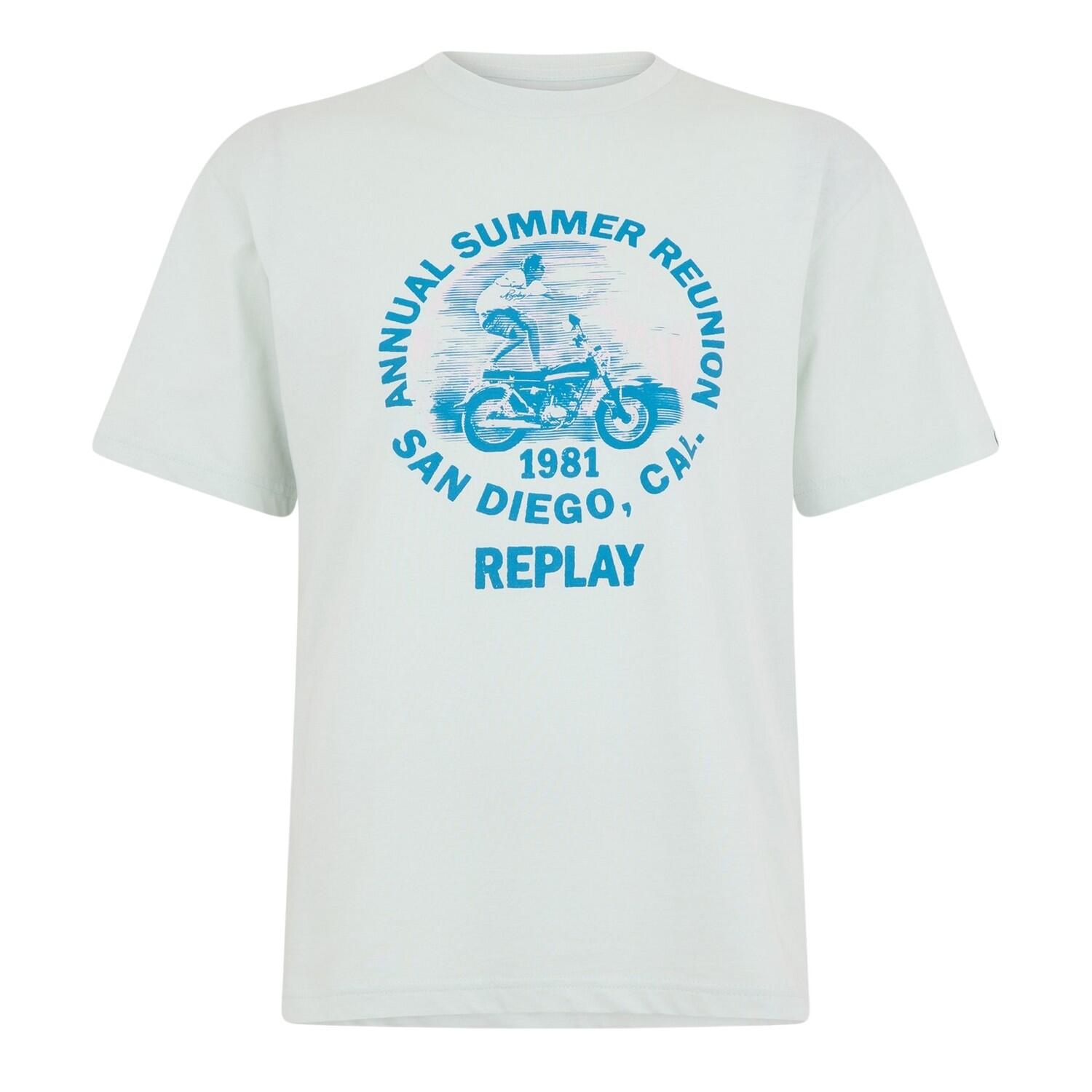 Replay Mens Motorbike Cotton Regular T-Shirt