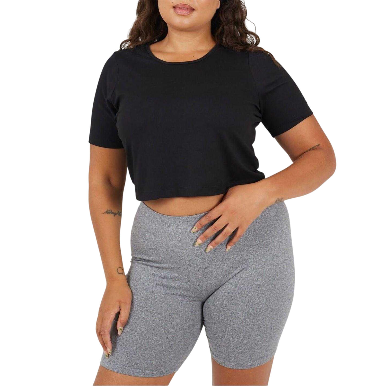 Brave Soul Womens/Ladies Plain Plus Crop T-Shirt