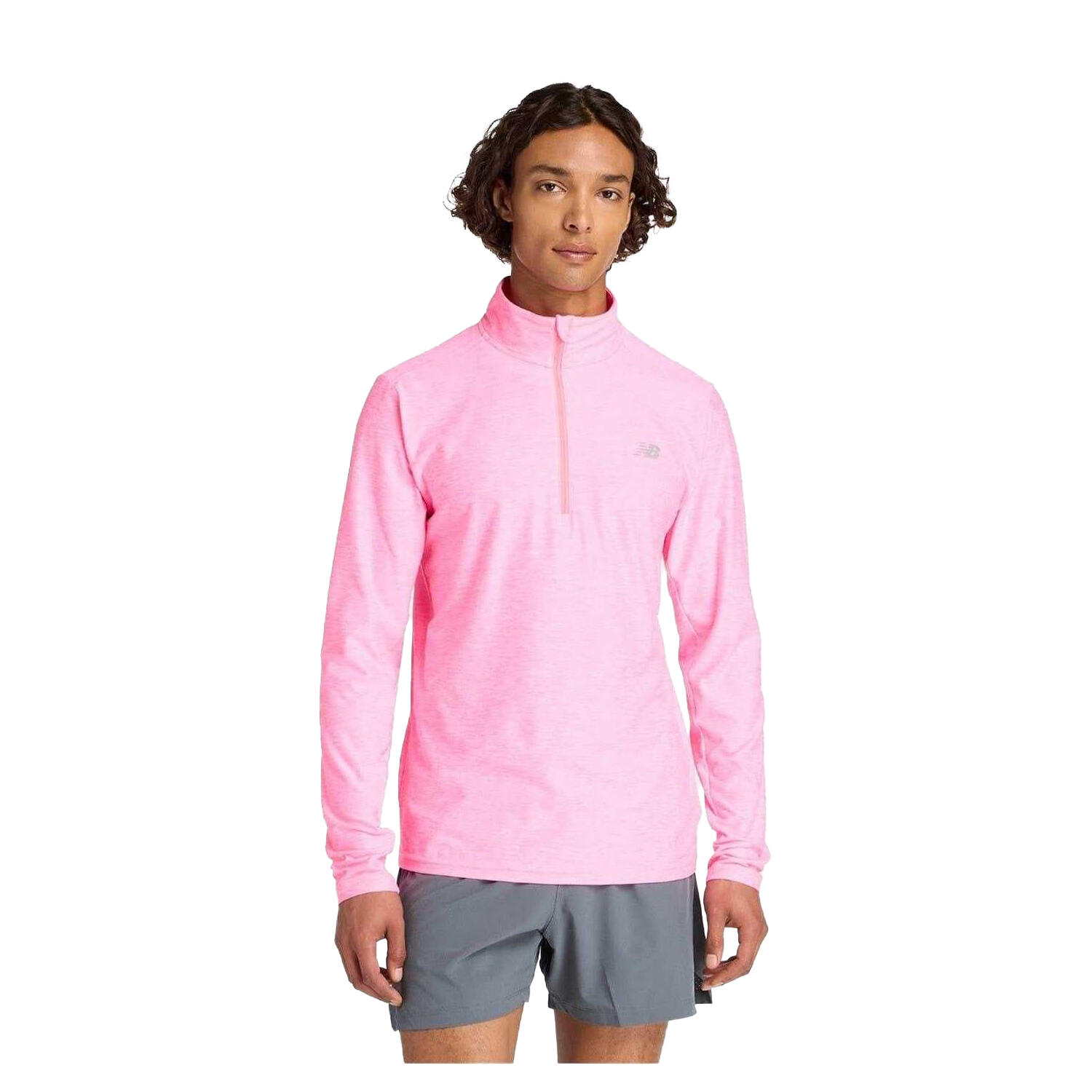 New Balance Mens Space Dye Quarter Zip Top