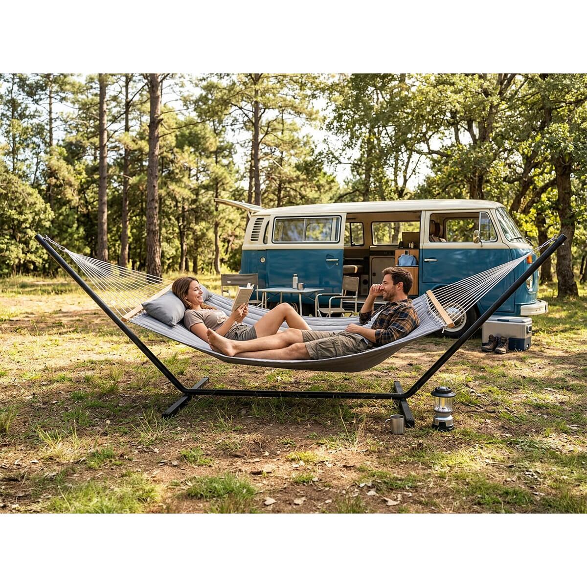 Hamaca Mysande - Hamaca doble con soporte para 2 personas - 200 x 140 cm 2/7