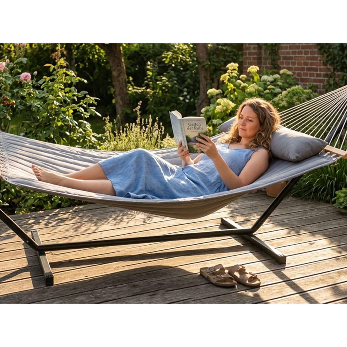 Hamaca Mysande - Hamaca doble con soporte para 2 personas - 200 x 140 cm 5/7