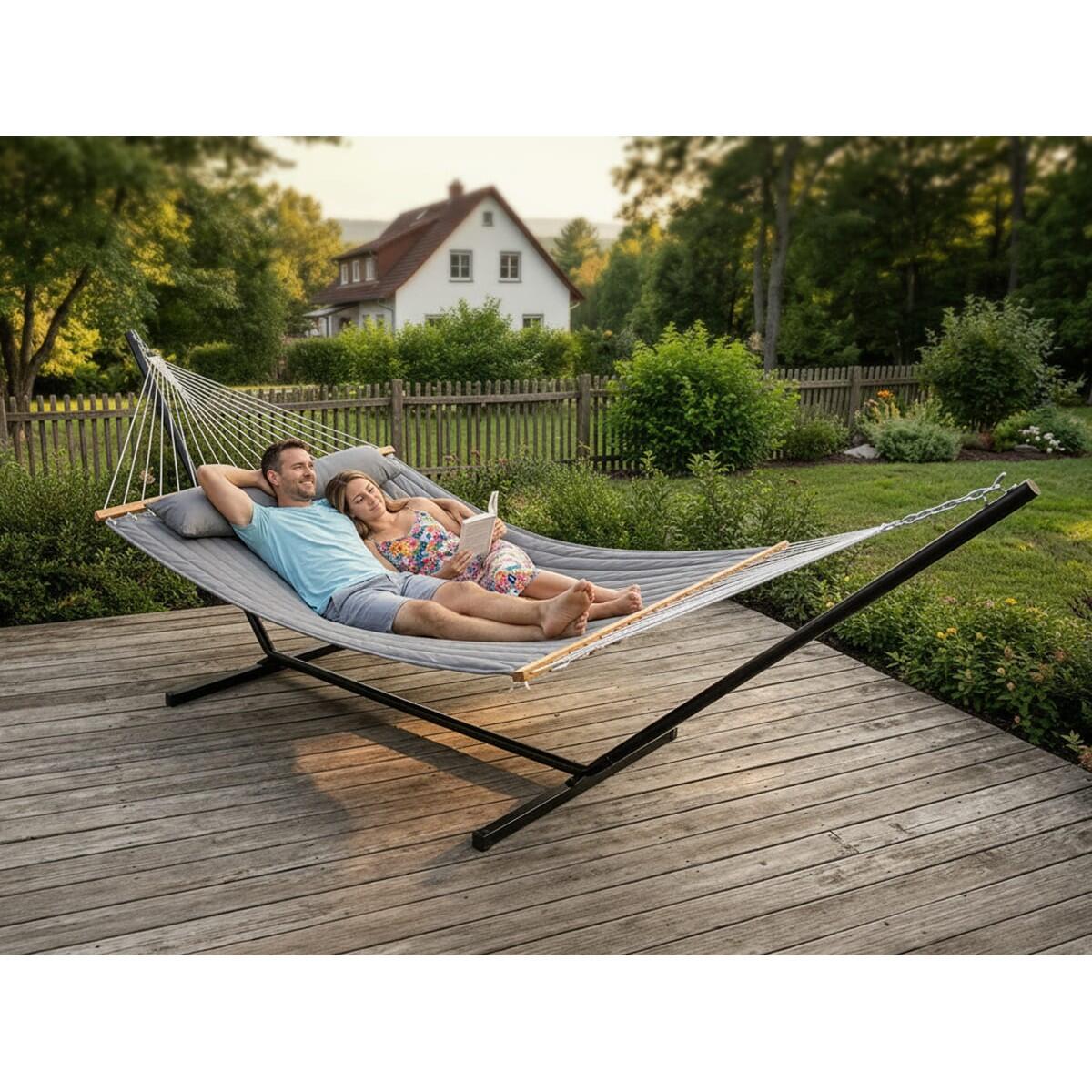 Hamaca Mysande - Hamaca doble con soporte para 2 personas - 200 x 140 cm 6/7