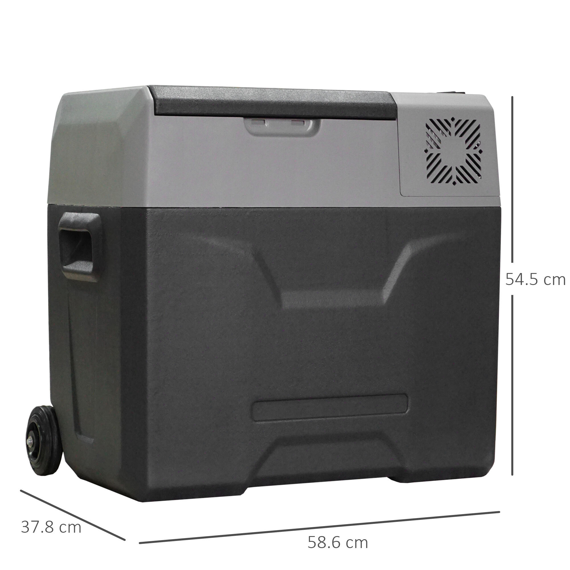 HOMCOM Frigo per Auto da 50L con Pannello Touch e 2 Rotelle Grigio 3/8