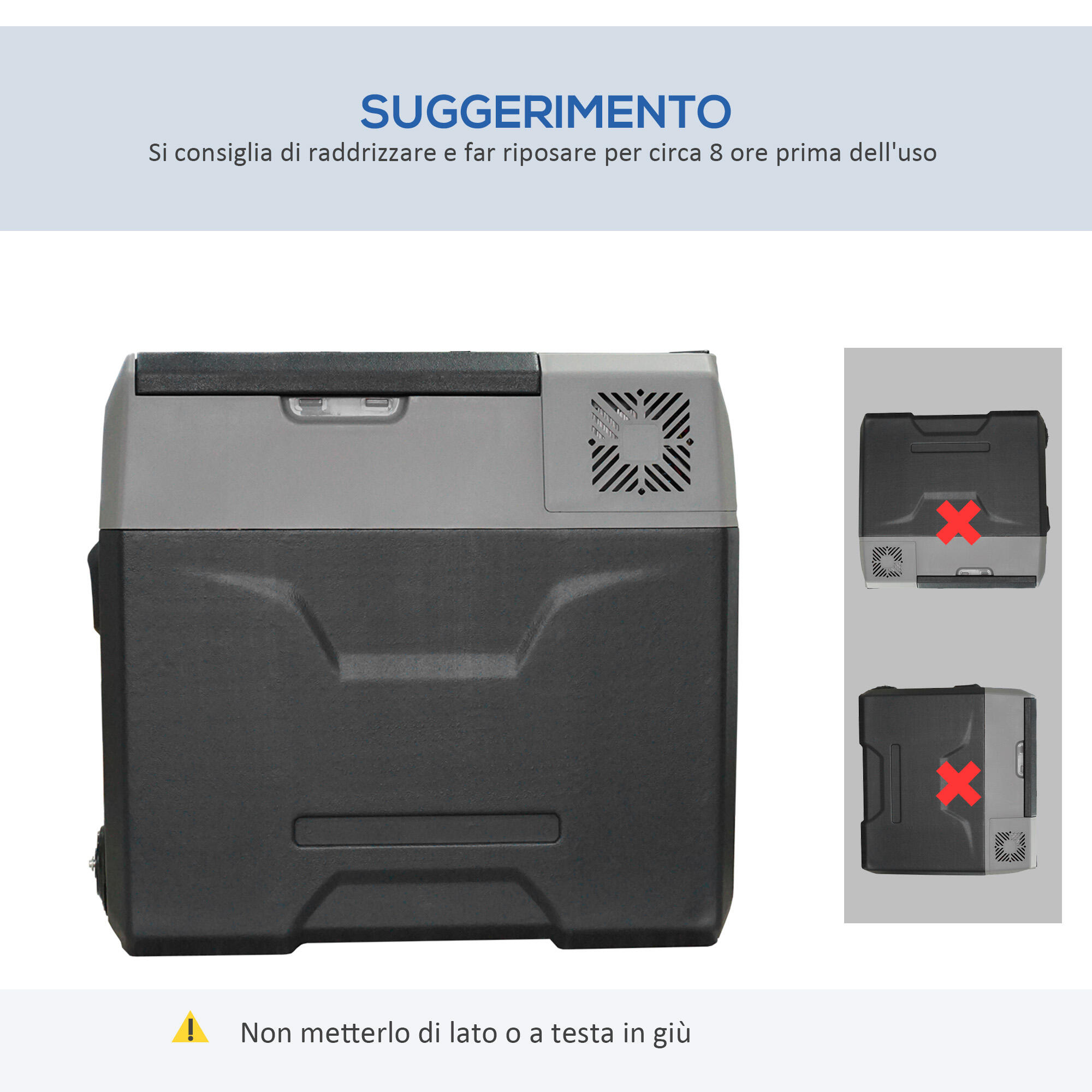HOMCOM Frigo per Auto da 50L con Pannello Touch e 2 Rotelle Grigio 7/8