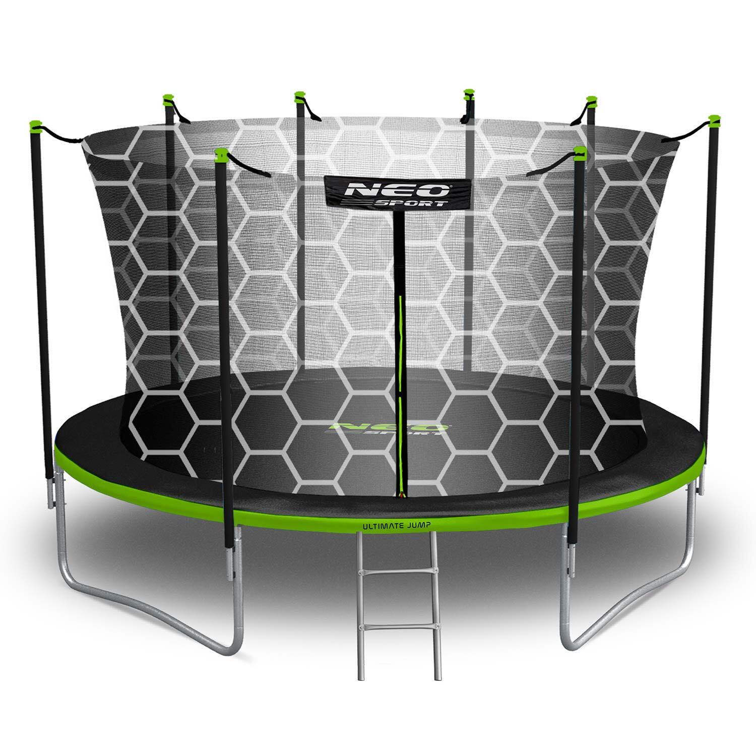 Trampolin Kinder Gartentrampolin mit Sicherheitsnetz Leiter Neo-Sport 374cm 12FT 2/7