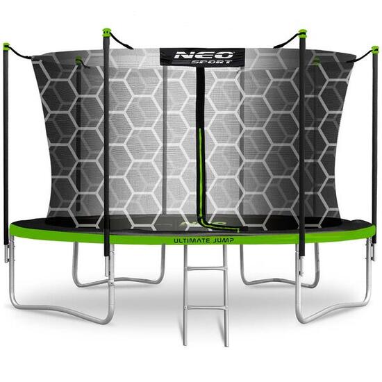 Trampolina ogrodowa 12ft/374cm z siatką wewnętrzną i drabinką Neo-Sport