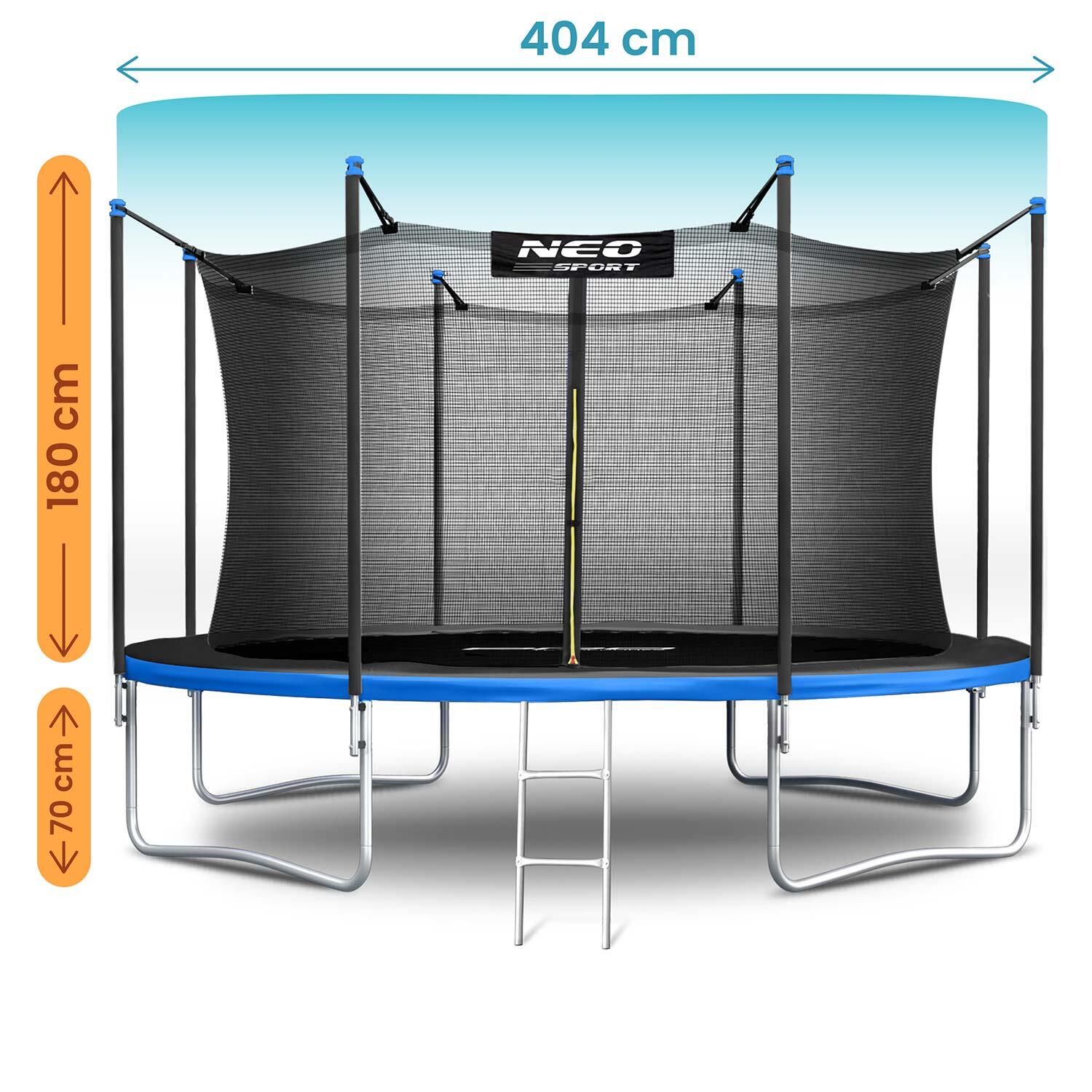 Trampolina ogrodowa z siatką wewnętrzną Neo-Sport 404 cm 13ft 5/6