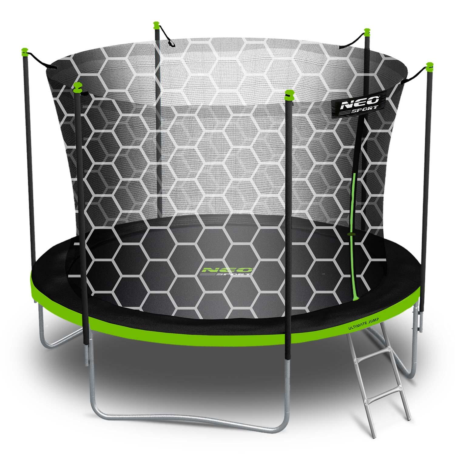 Trampolin Kinder Gartentrampolin mit Sicherheitsnetz Leiter Neo-Sport 252 cm 8FT 2/7