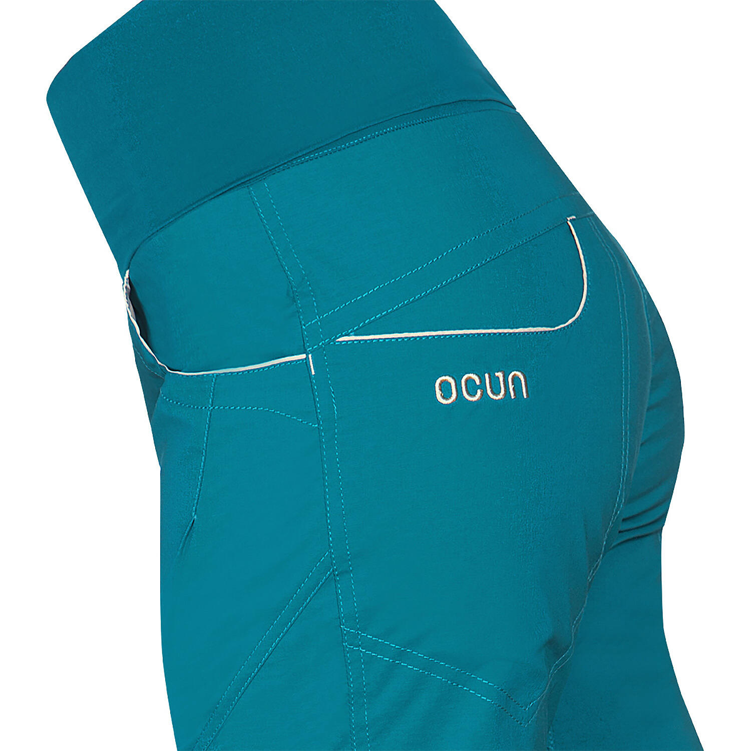 Pantalón de escalada femenino Ocún NOYA ECO PANTS Turquesa elástico reciclado 5/7