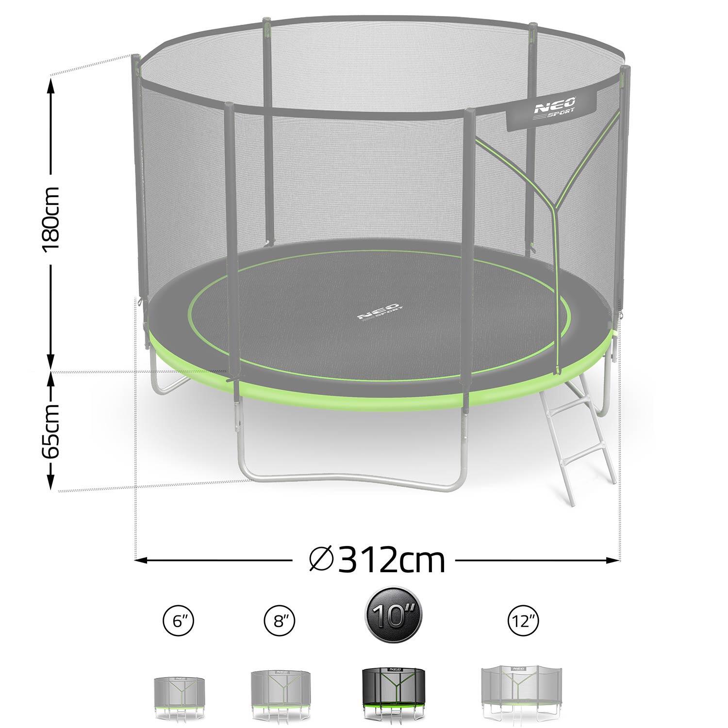 Trampolina ogrodowa z siatką zewnętrzną Neo-Sport 312cm 10ft 5/7