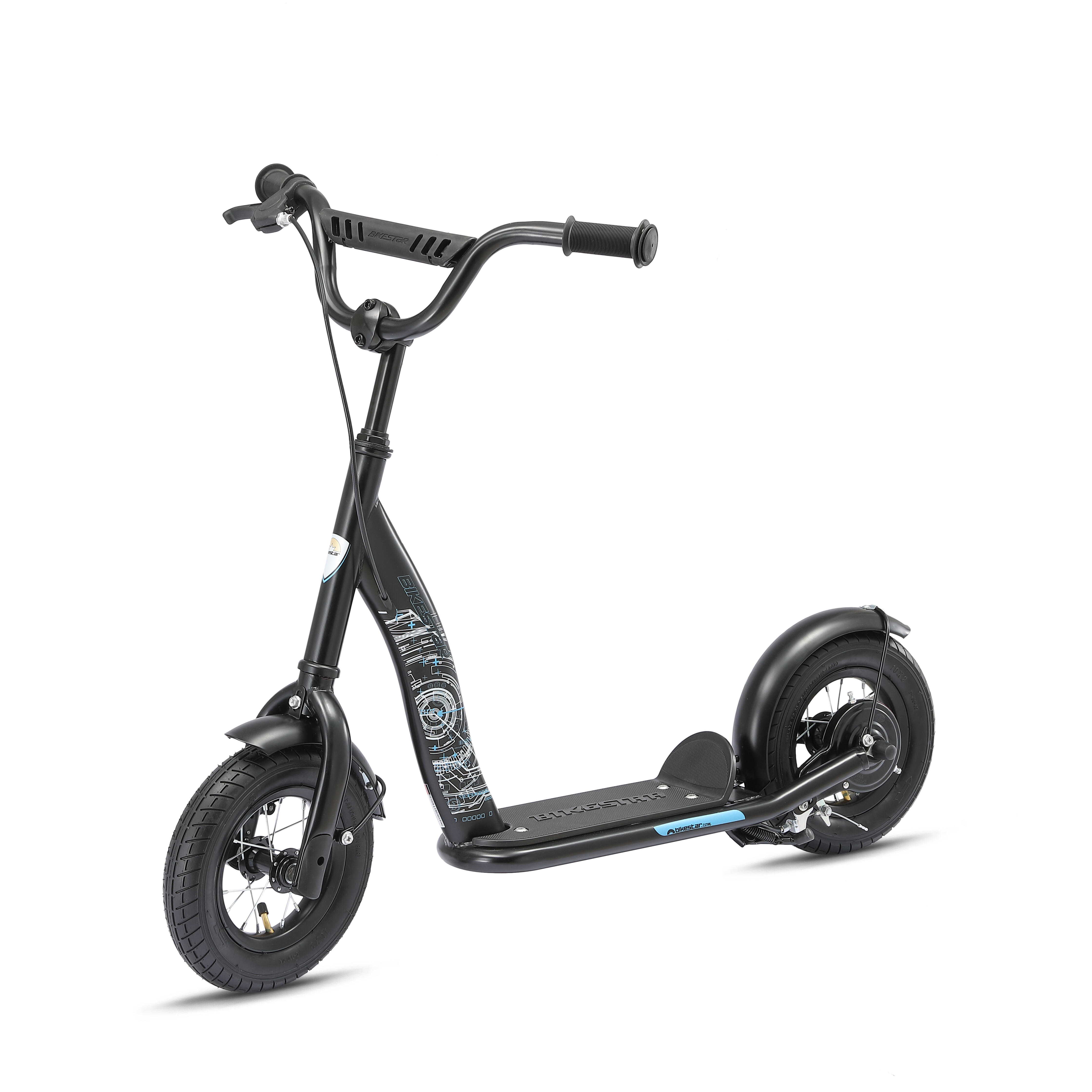 Trottinette Enfant HOMCOM – 139 X 58 Cm, Hauteur Réglable 90-96 Cm, Pneus Gonflables, Frein Double, Cadre Acier – Noir