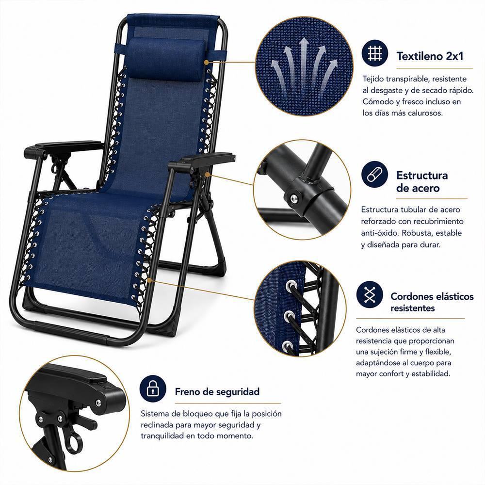 Silla Plegable Marbueno Azul 5/5