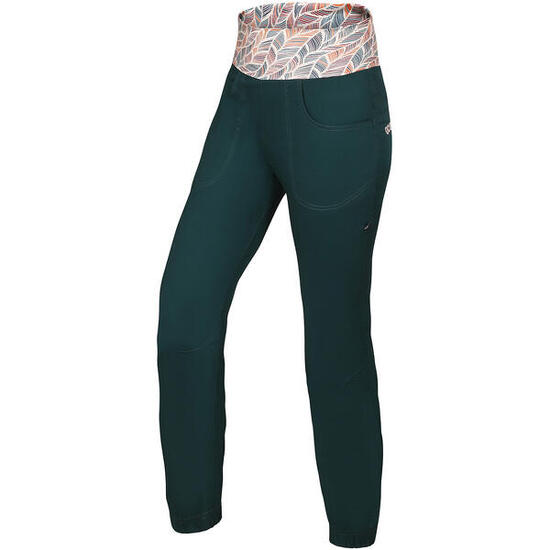 Pantalon escalade femme Ocún Sansa Pants vert sarcelle, 97% coton, élasthanne
