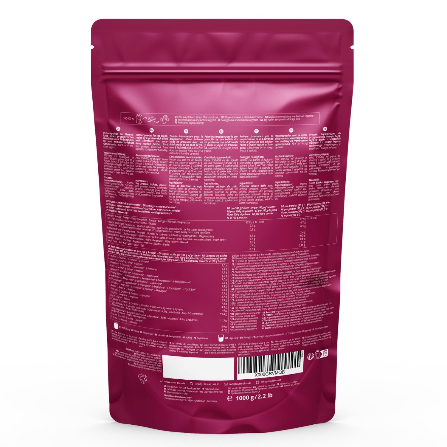 Proteinpulver 3K 1000g - Raspberry-Yogurt 2/5