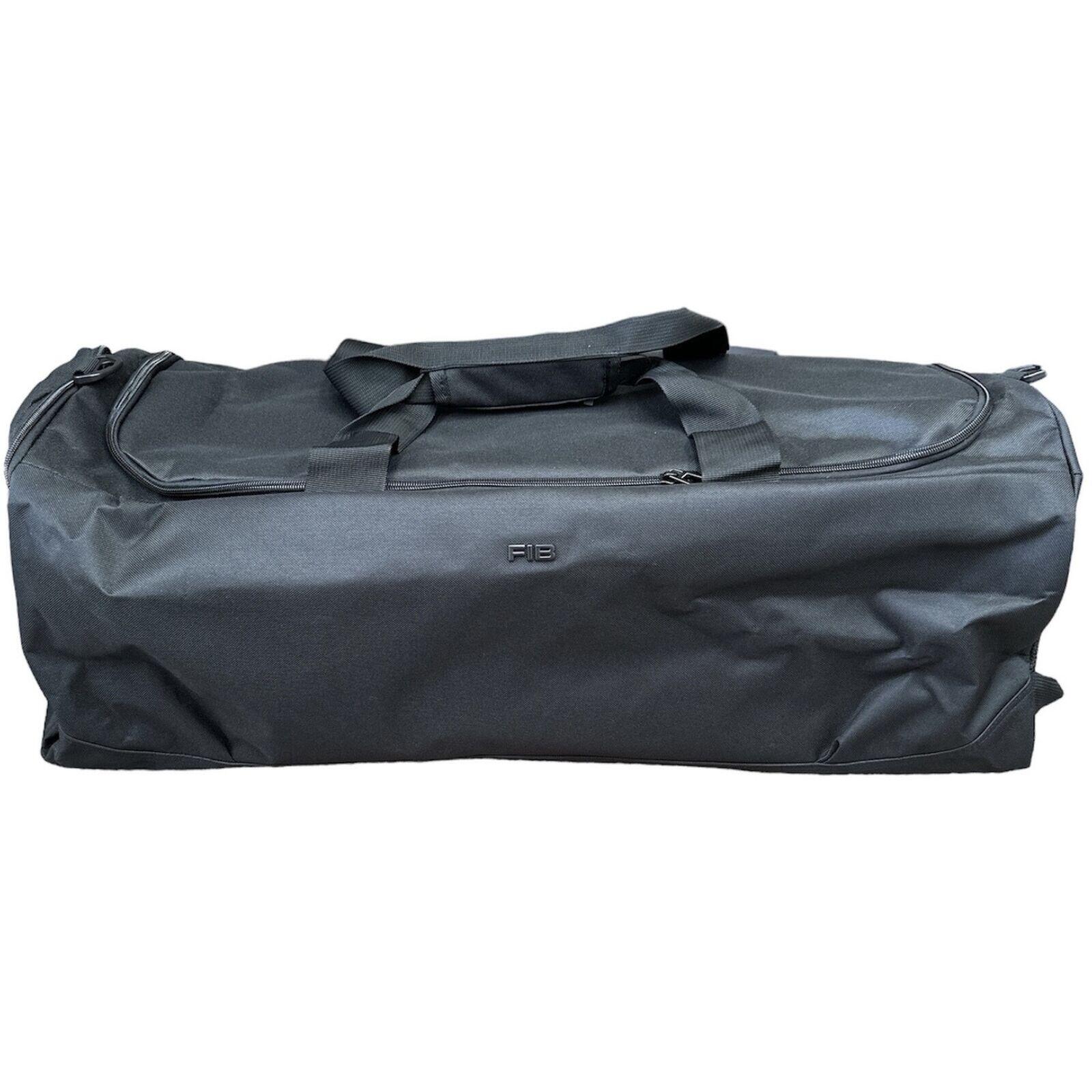FIB Sports Duffle Bag Duffel Gym Canvas Travel Foldable - Black