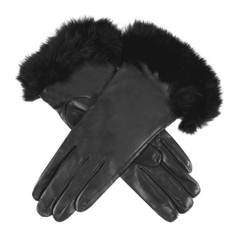 Dents Womens Maria Sheepskin Leather Faux Fur Cuff Gloves