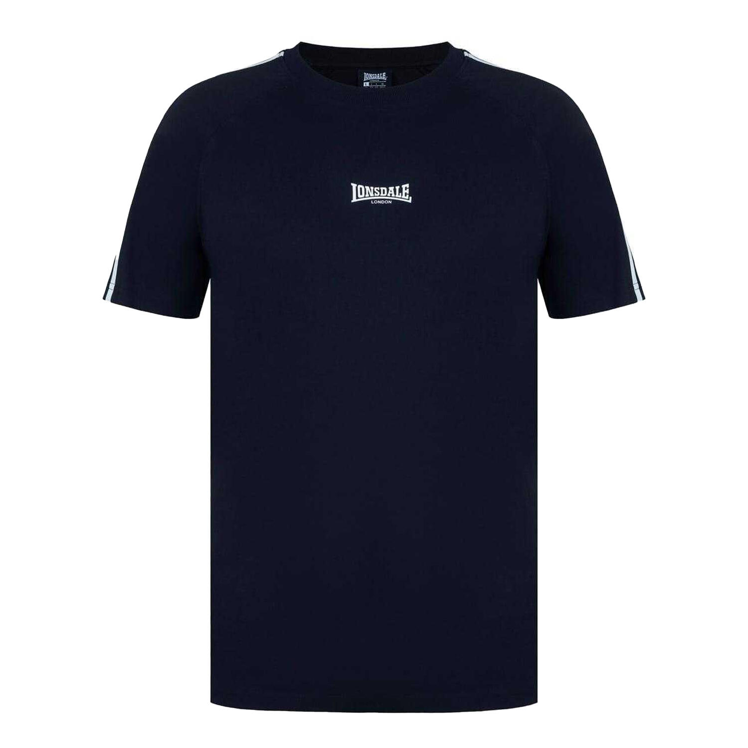Lonsdale Mens Striped Logo Regular Raglan T-Shirt