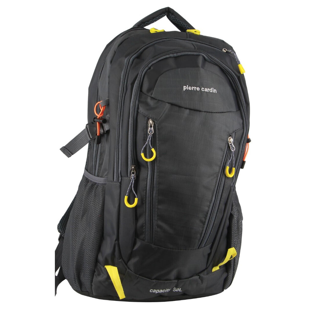 Pierre Cardin Mens Nylon Adventure Travel & Sport Large Backpack - Grey/Black