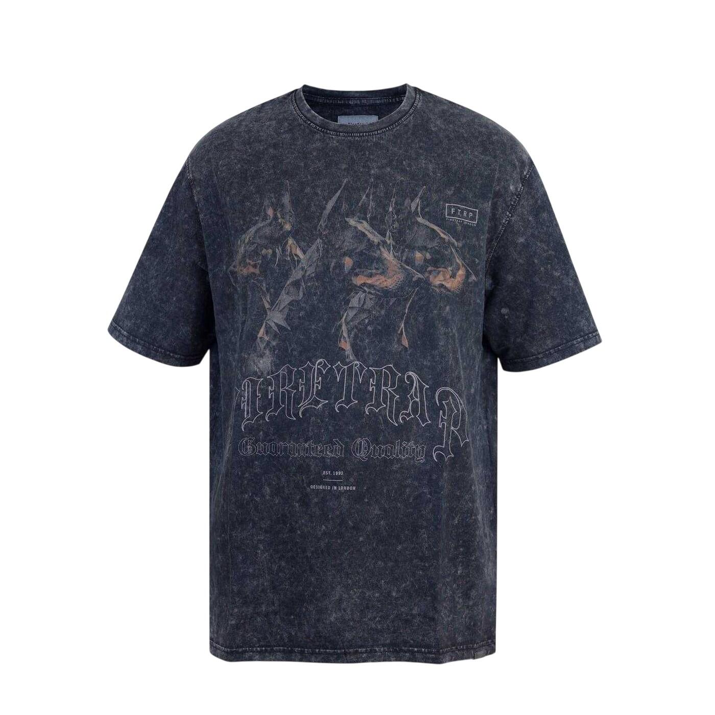 Firetrap Mens Cupid Acid Wash Oversized T-Shirt