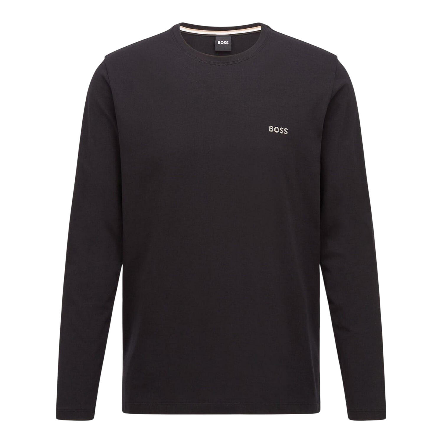 Boss Mens Embroidered Logo Crew Neck Long-Sleeved T-Shirt
