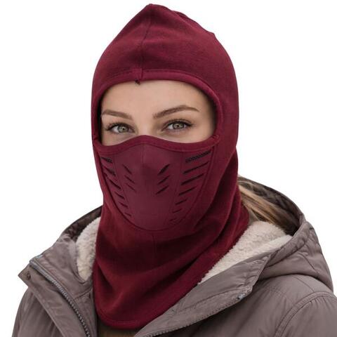 Grey windproof thermal fleece balaclava for skiing and snowboarding