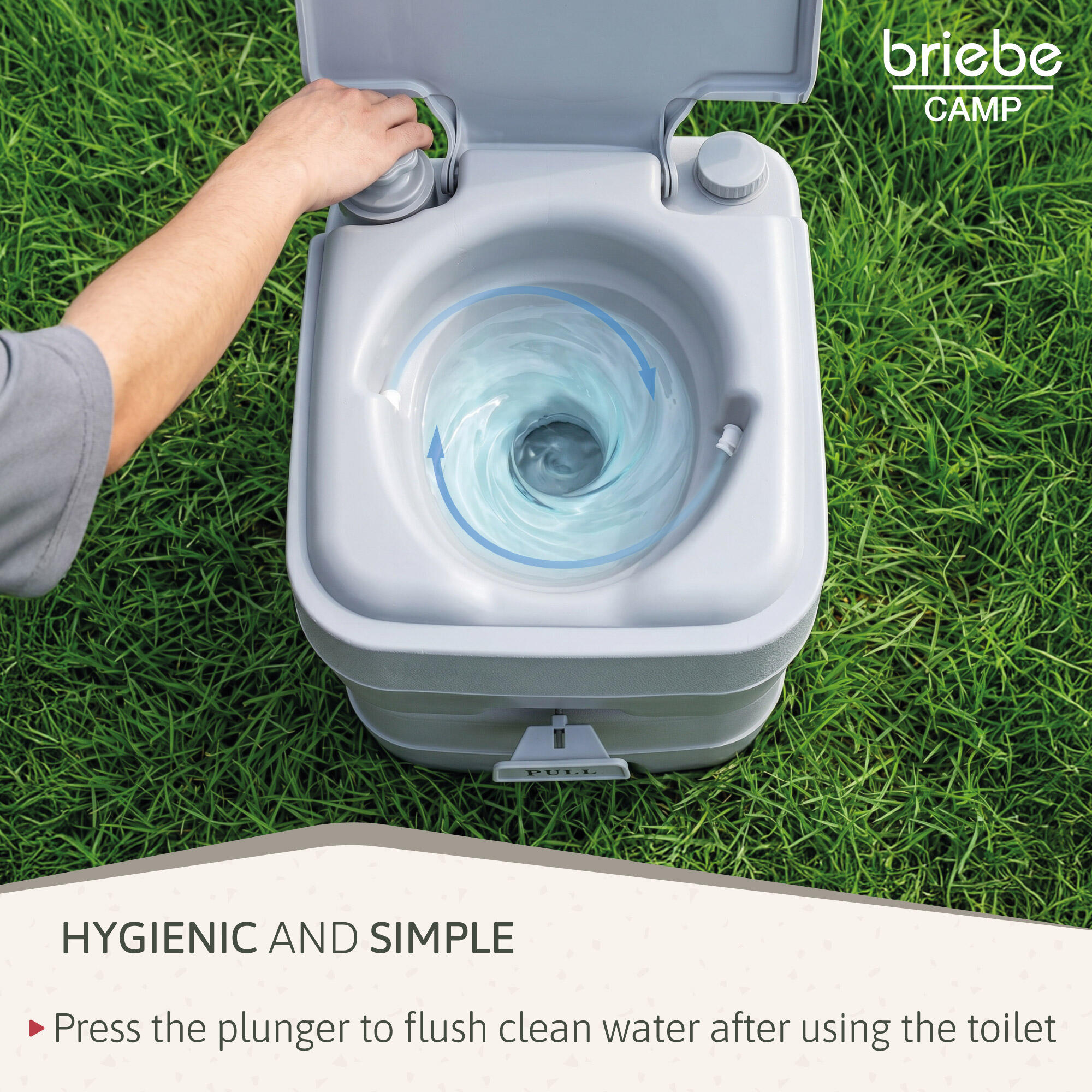 Tragbare 10L-Toilette für Wohnmobil-Camping, 12L-Wasserablauf-WC briebe Camp 6/7