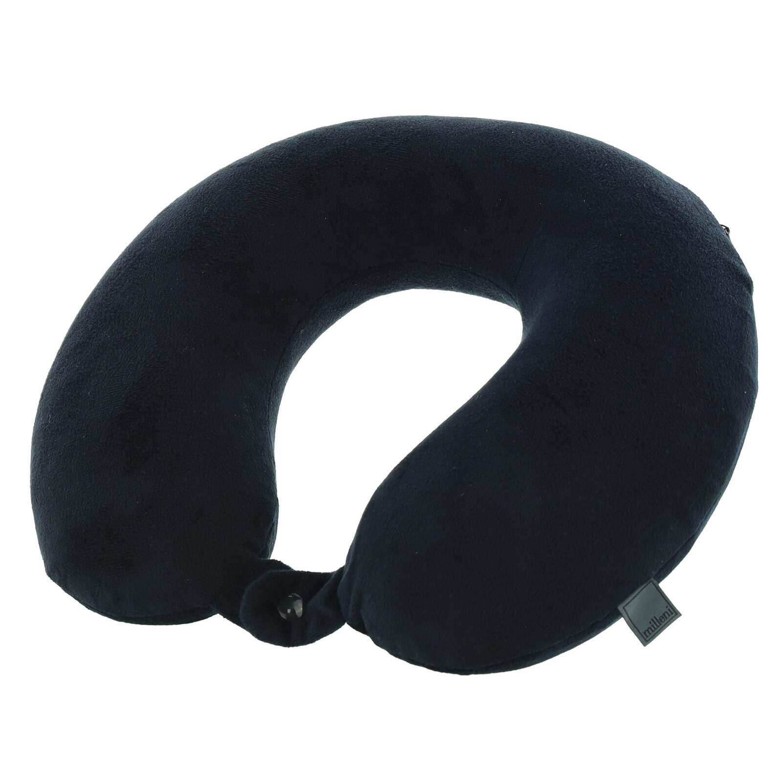 Milleni Memory Foam Comfort Ergonomic Air Travel Neck Pillow - Black