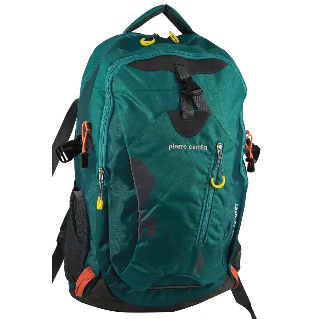 Pierre Cardin Mens Nylon Travel & Sport Medium Backpack Bag - Green