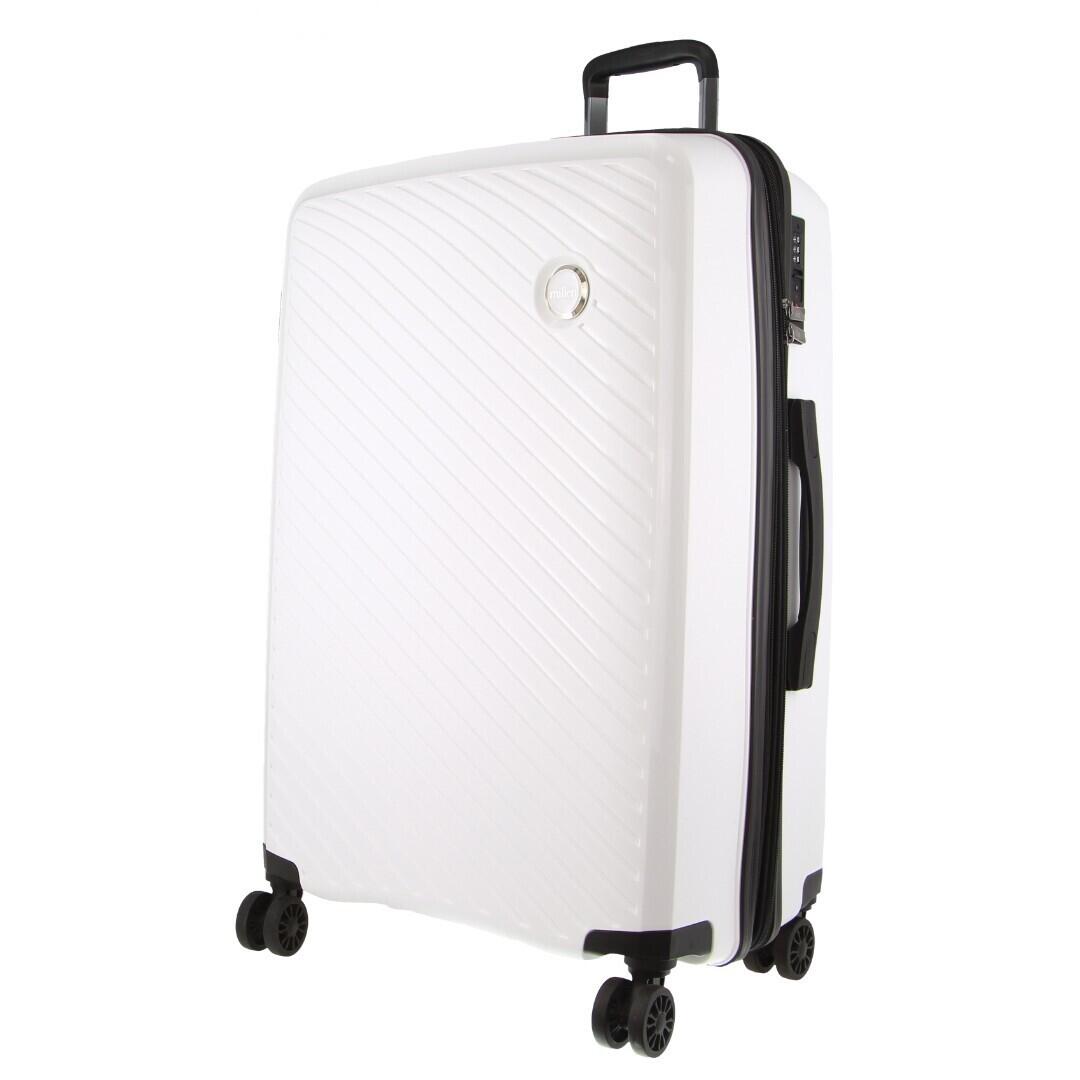 Pierre Cardin Inspired Milleni Checked Luggage Bag - White