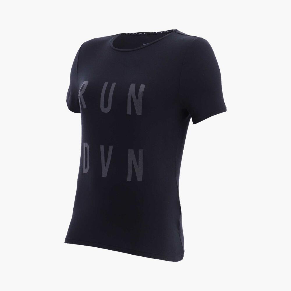Nike Womens Run Division City Sleek Short Sleeve Top - Black