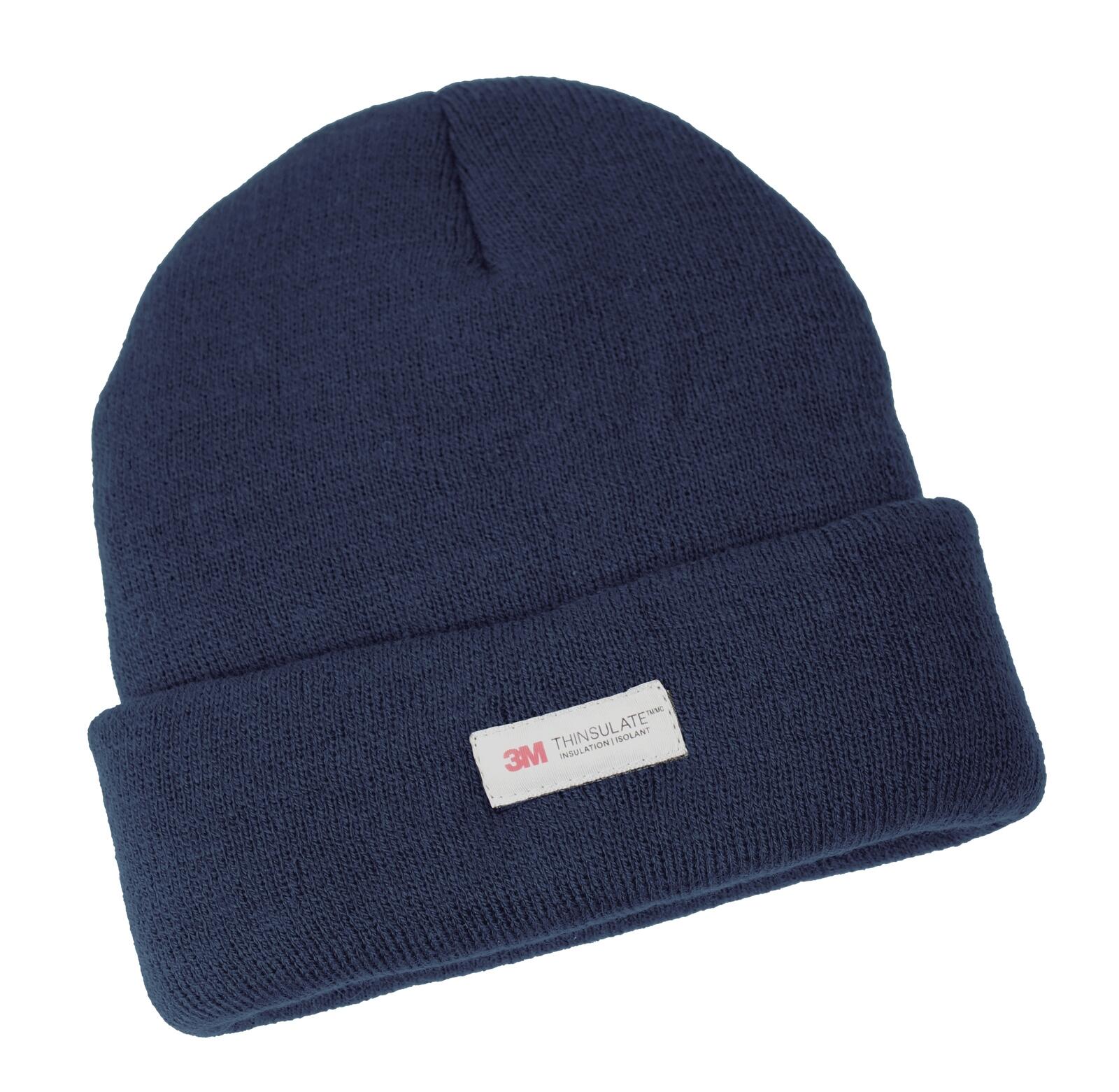 3M Thinsulate Pull On Beanie Hat Ski Knit Thermal Insulated in Navy Blue