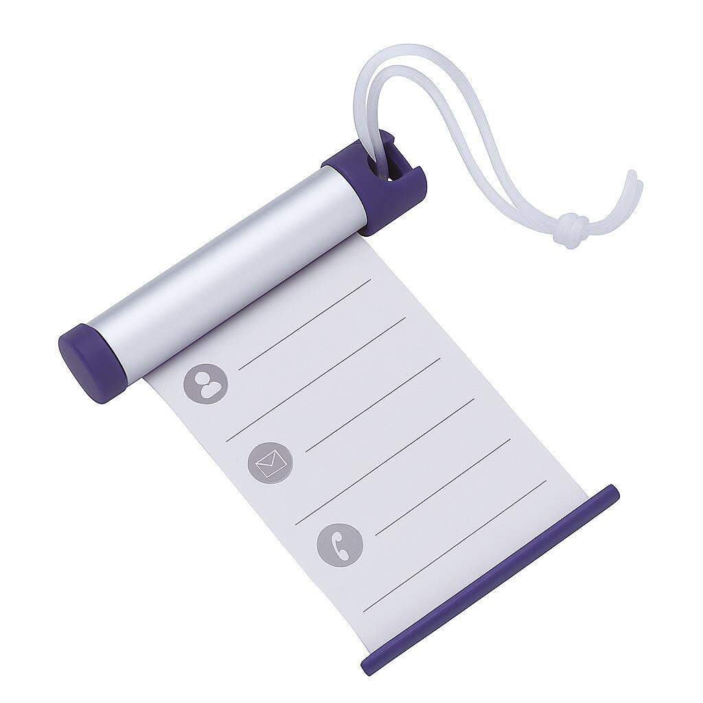 Funky Luggage Cylinder Tag Rollout Label for Address Details - Silver/Blue