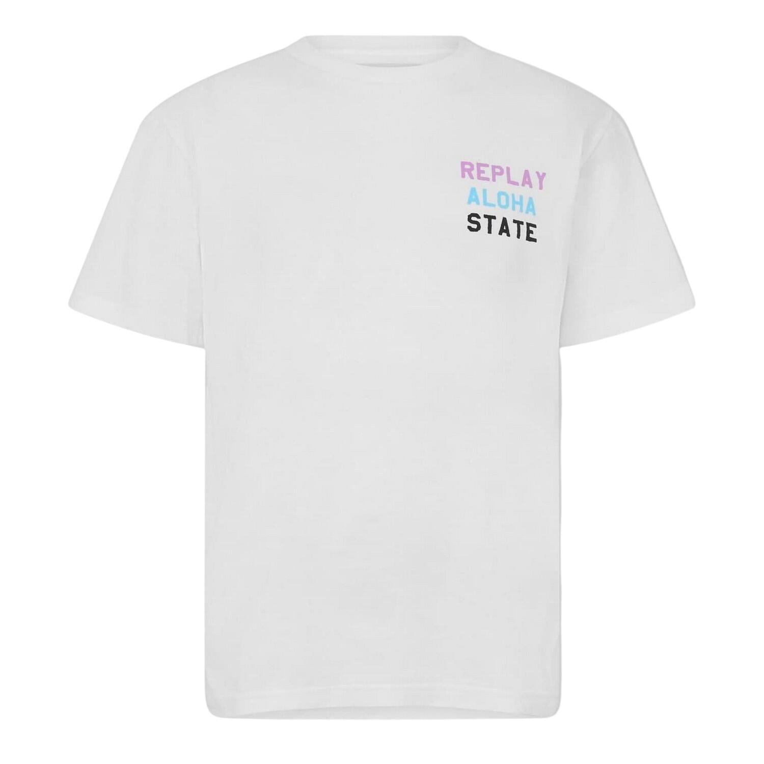 Replay Mens Aloha State Graphic Print Regular T-Shirt