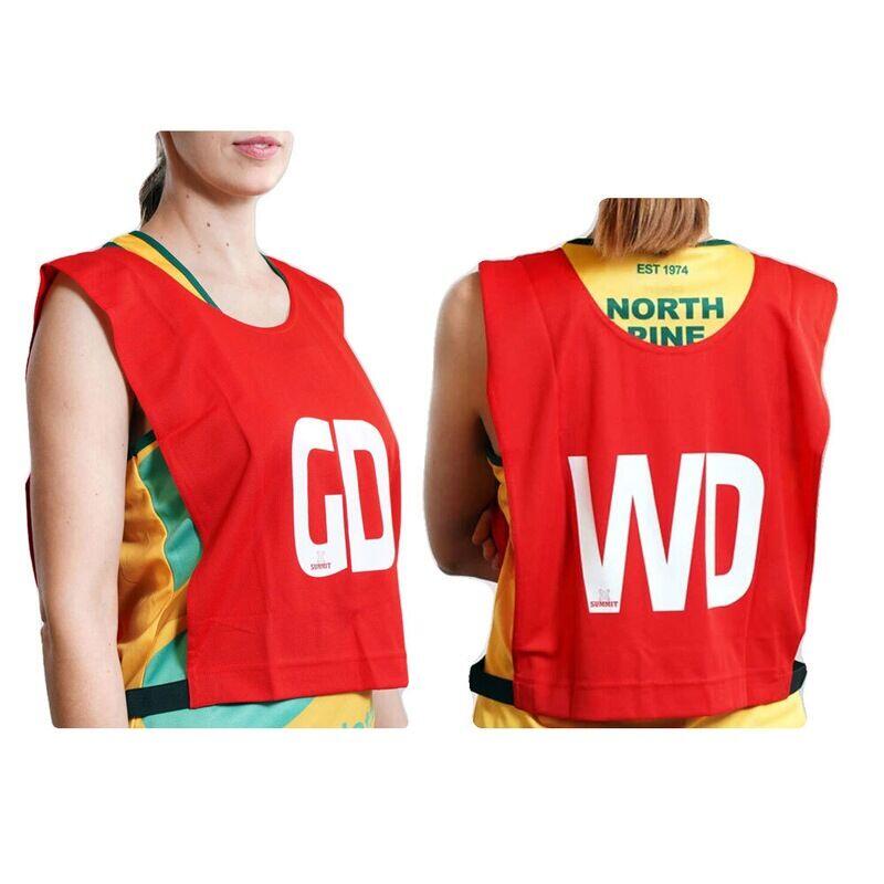 7pcs Set of Summit Netball Bibs Senior Team Pack  - Red Colour