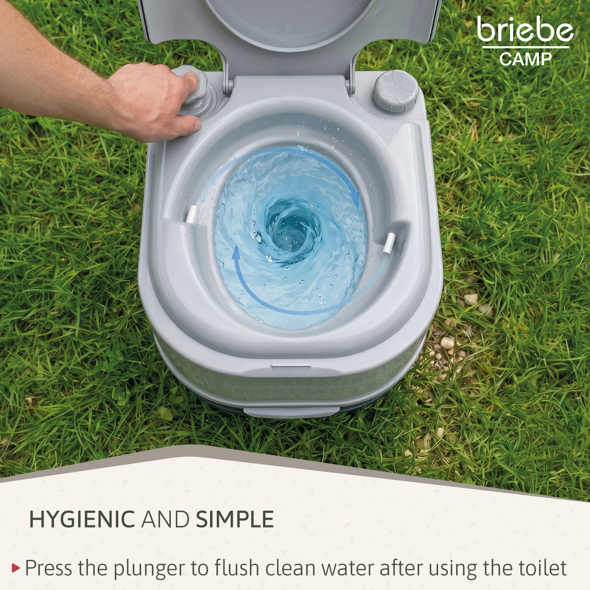 Tragbare 24L-Toilette für Wohnmobil-Camping, 20L-Wasserablauf-WC briebe Camp 6/7