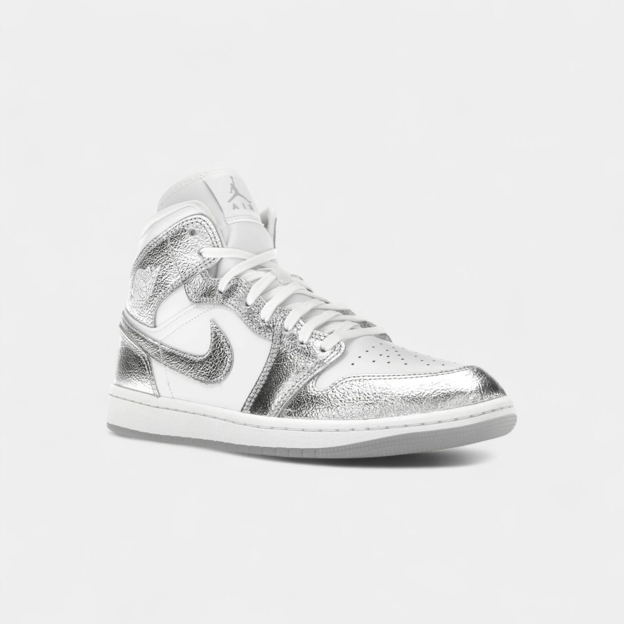 Jordan 1 Mid SE Metallic Silver (Women's) 2/4