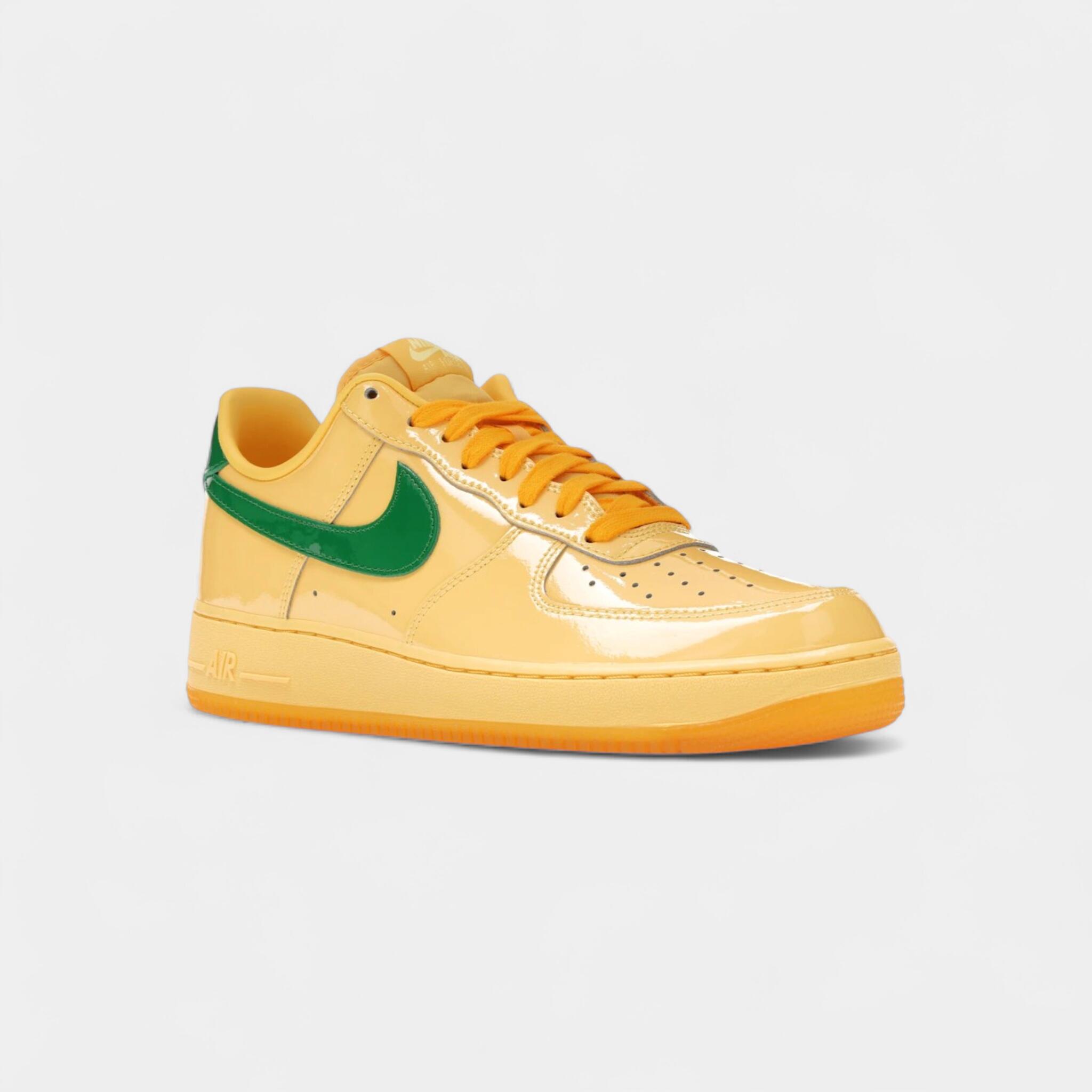 Nike Air Force 1 Low Patent Leather Topaz Gold Pine Green 2/4