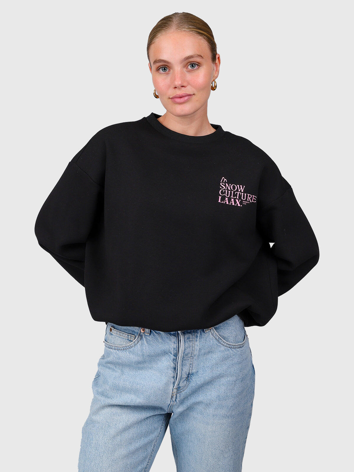 Almea Dames Sweater Snowboard Loose Fit Sweatshirt fabric Black 4/6