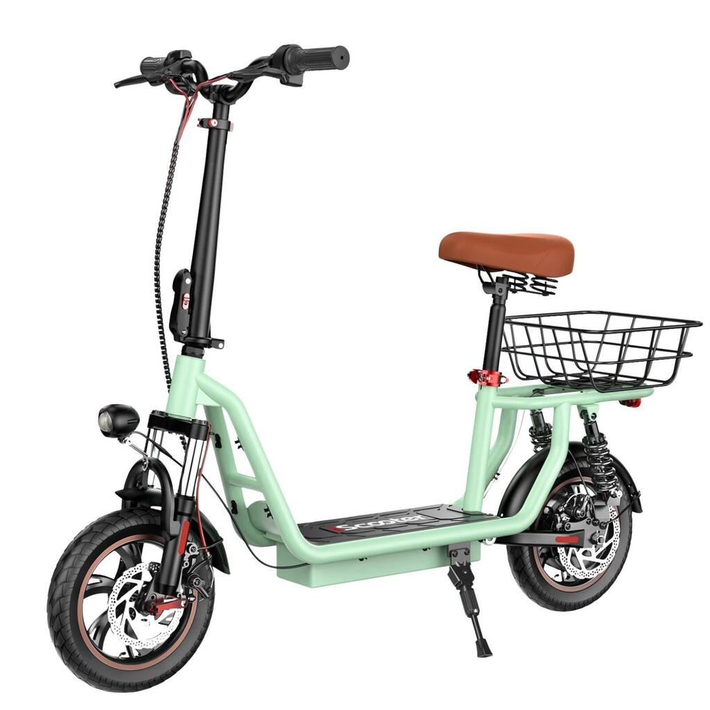 iScooter i12 12" Electric Scooter for Adults 36V 7.5AH Battery with Carry Basket