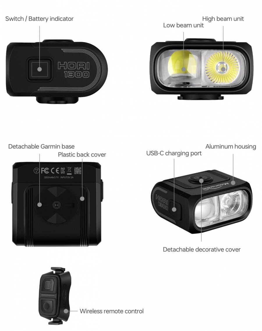 Magicshine HORI 1300 Dual Mounted Front Light (1300 Lumens) -  5