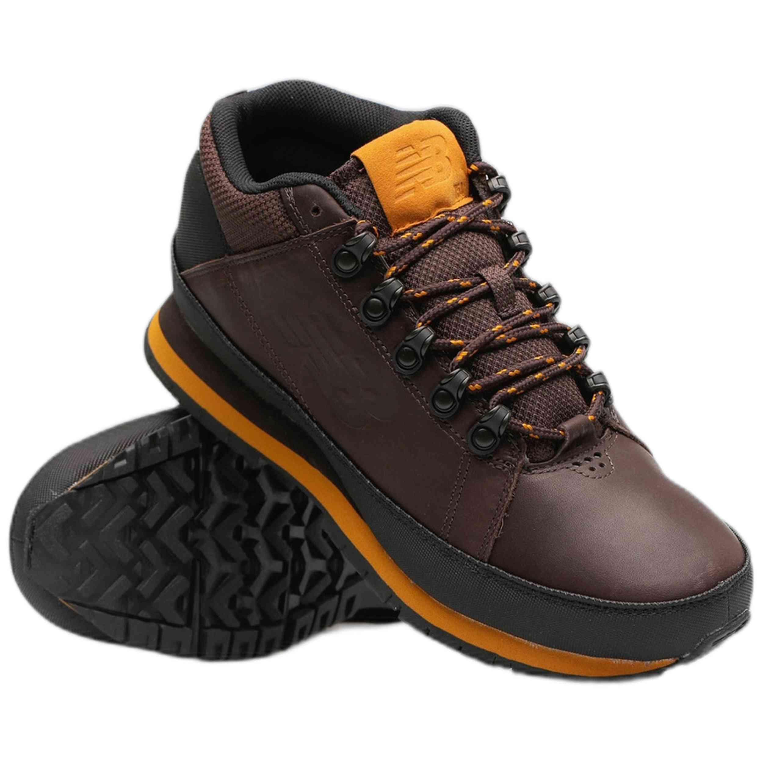 Buty na co dzień Męskie New Balance Trzewiki Skórzane Jesienne Brązowe 2/7