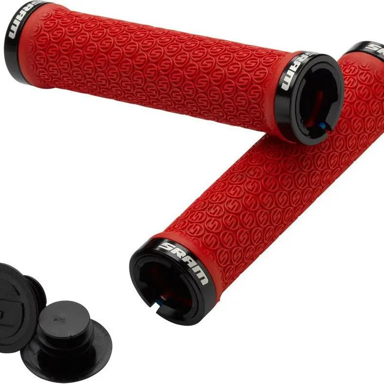Sram Locking Grips Red with Double Clamps & End Plugs