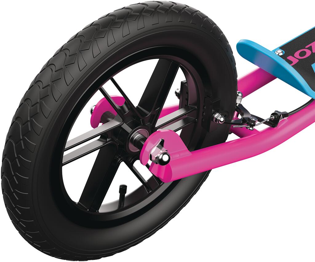 Trottinette mobilité urbaine enfant style BMX roues 12" Flashback rose/bleu 4/7