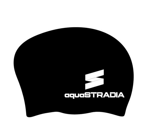 aquaSTRADIA Long Hair Cap (CAP-120-F: Black Colour, Kids & Adults size)