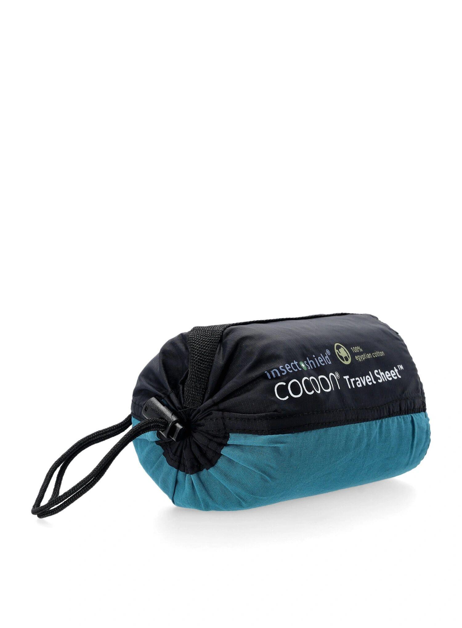 Wkładka do śpiwora Cocoon TravelSheet-Insect Shield-Egyptian Cotton-laguna blue 3/4